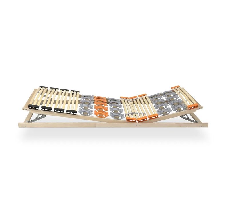 Emy Sommier à Lattes Ergonomique En Bois Avec Plots De Soutien Tête Et Pied Relevables 120x200 Cm