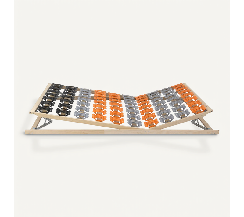 Sommier À Lattes Ergonomique Avec Plots De Soutien Cadre En Bois Tête Et Pied Relevables 140x200 Cm