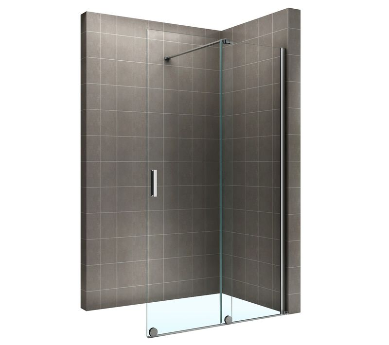 Paroi De Douche Italienne 180 X 200 Cm Coulissante Verre 8 Mm Transparent Anticalcaire Napoli