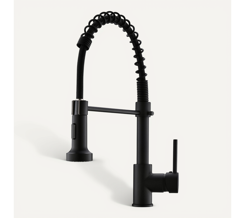 Robinet Mitigeur Cuisine Avec Douchette 2 Jets Loire Chrome Noir Mat