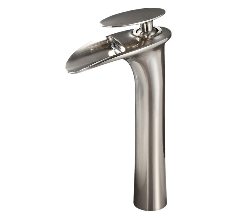 Robinet Mitigeur Bria Bec Cascade Haut Chrome Brossé