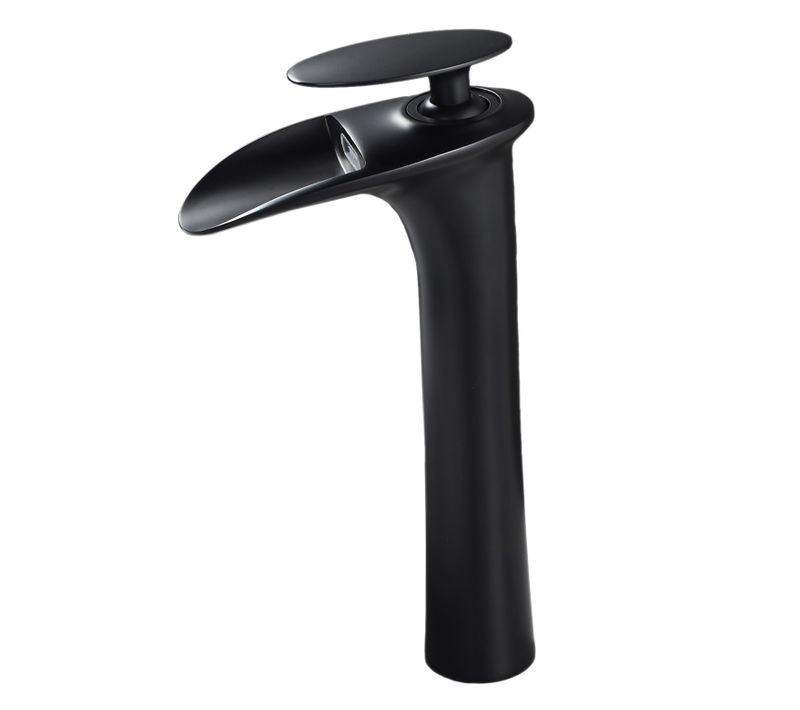 Robinet Mitigeur Bria Bec Cascade Haut Chrome Noir