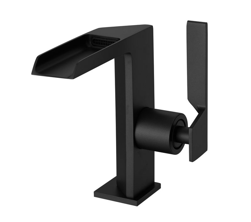 Robinet Mitigeur Bec Cascade Ouvert Cezio Chrome Noir Mat