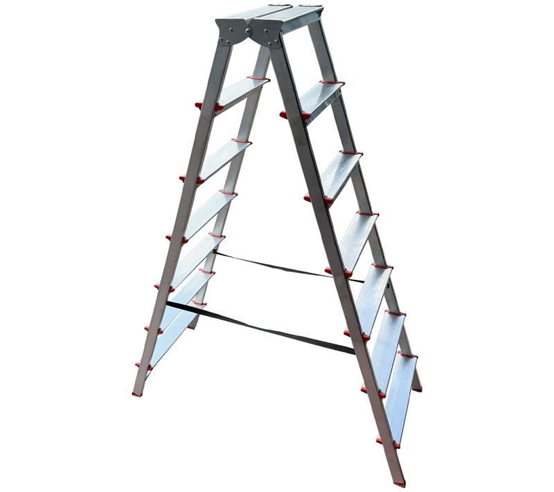 Mtra Escabeau Double Marchepied En Aluminium 7 Marches