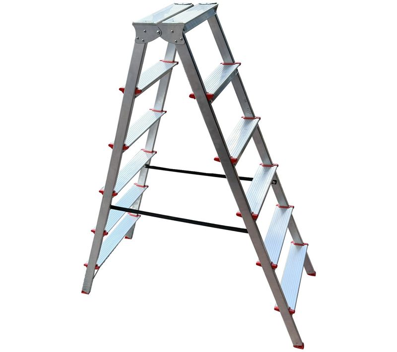 Mtra Escabeau Double Marchepied En Aluminium 6 Marches