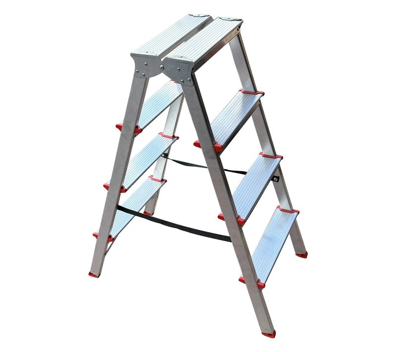 Mtra Escabeau Double Marchepied En Aluminium 4 Marches