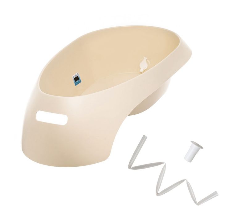 Teggi Baignoire Bébé Avec Thermomètre Intégré Beige + Tuyau