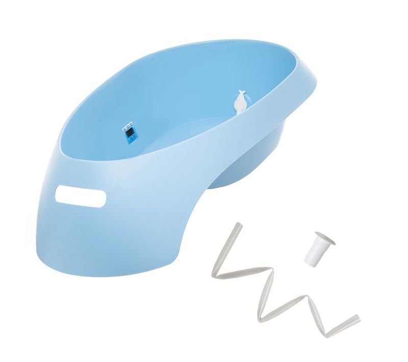 Teggi Baignoire Bébé Avec Thermomètre Intégré Bleu + Tuyau