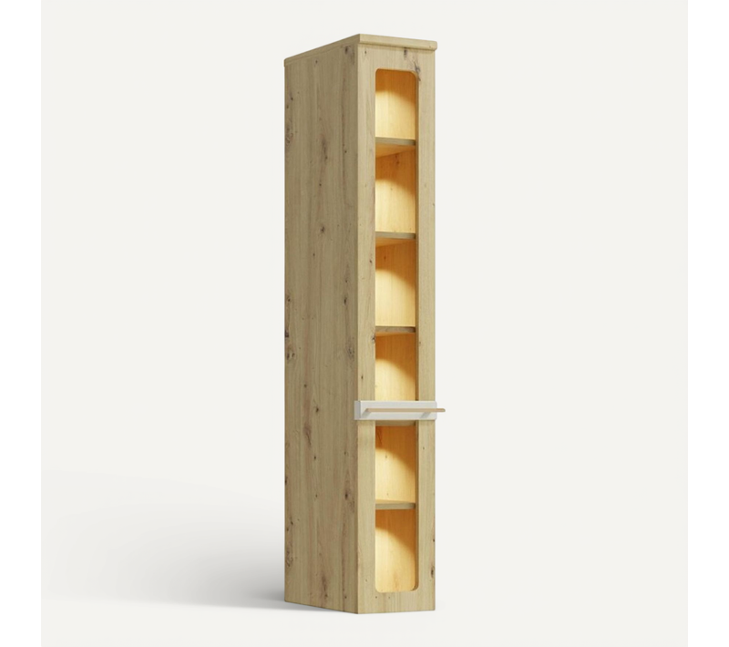 Vitrine 5 Étages Bois Blanc Cassé