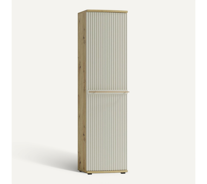 Armoire 1 Porte Bois Blanc Cassé