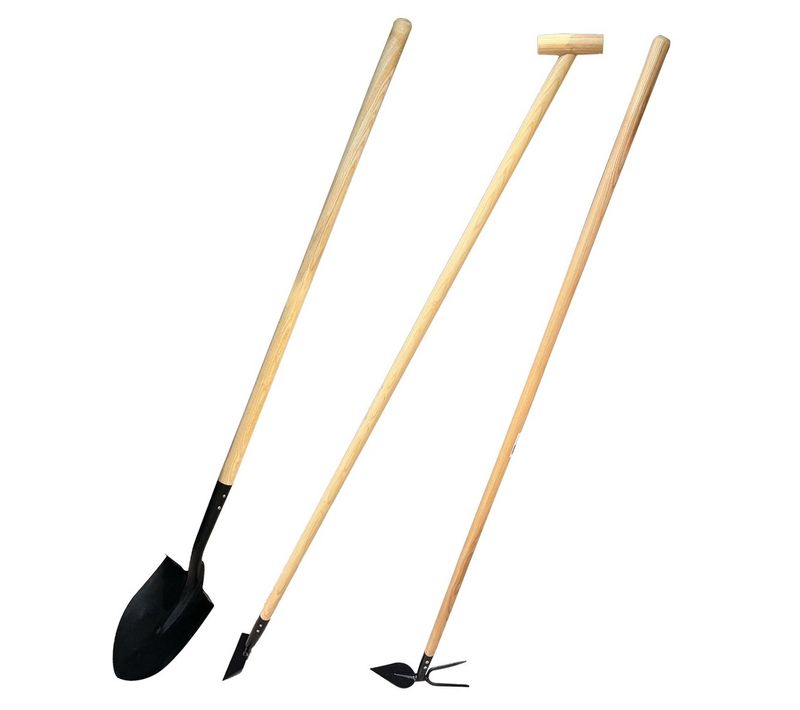 Ogrod Lot D'outils De Jardinage       Pelle Bêche + Binette + Serfouette Panne Et Langue