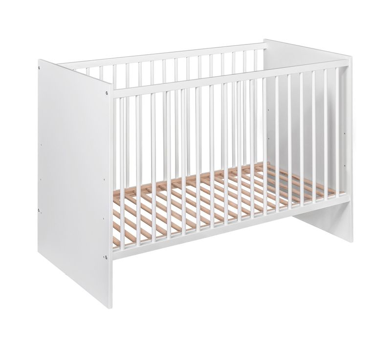 Paula Lit Bébé évolutif À Barreaux En Bois Blanc 120x60 Cm