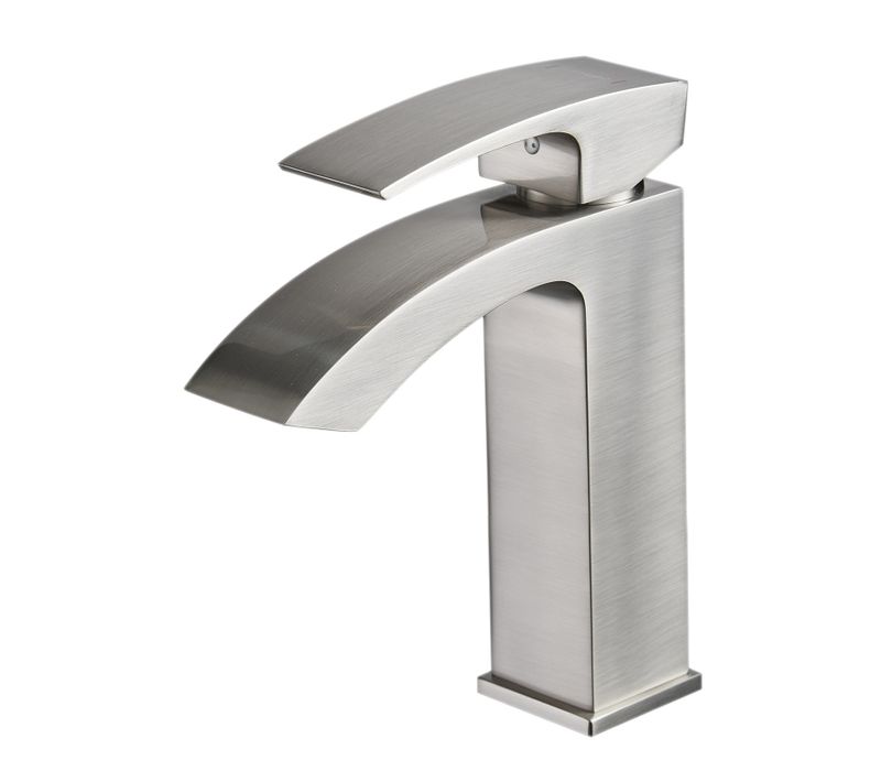 Robinet Mitigeur Bec Cascade Lerio Chrome Brossé Pour Salle De Bain
