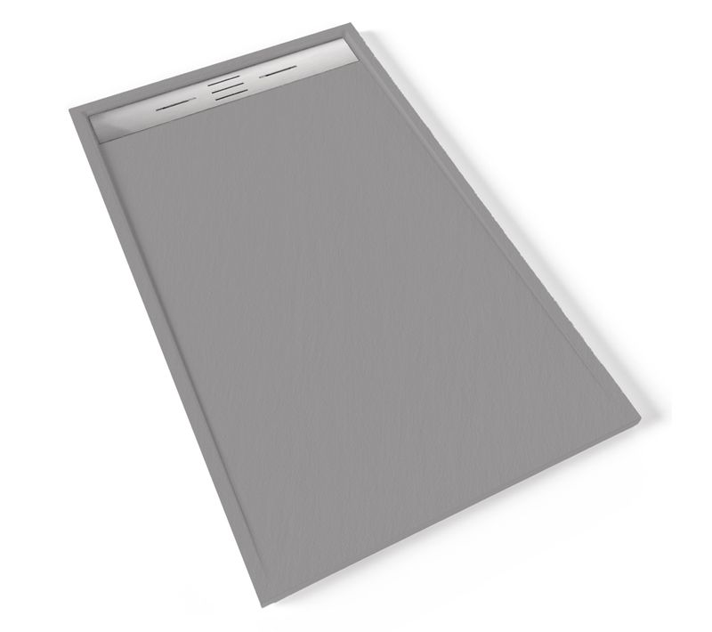 Receveur De Douche Hiemal Inox 90 X 150 Cm Résine Gris Aspect Ardoise + Bonde Inox Incluse