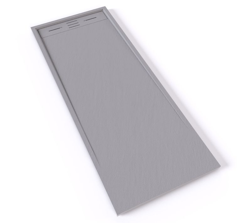 Receveur De Douche Hiemal 70 X 180 Cm Résine Gris Aspect Ardoise + Bonde Incluse