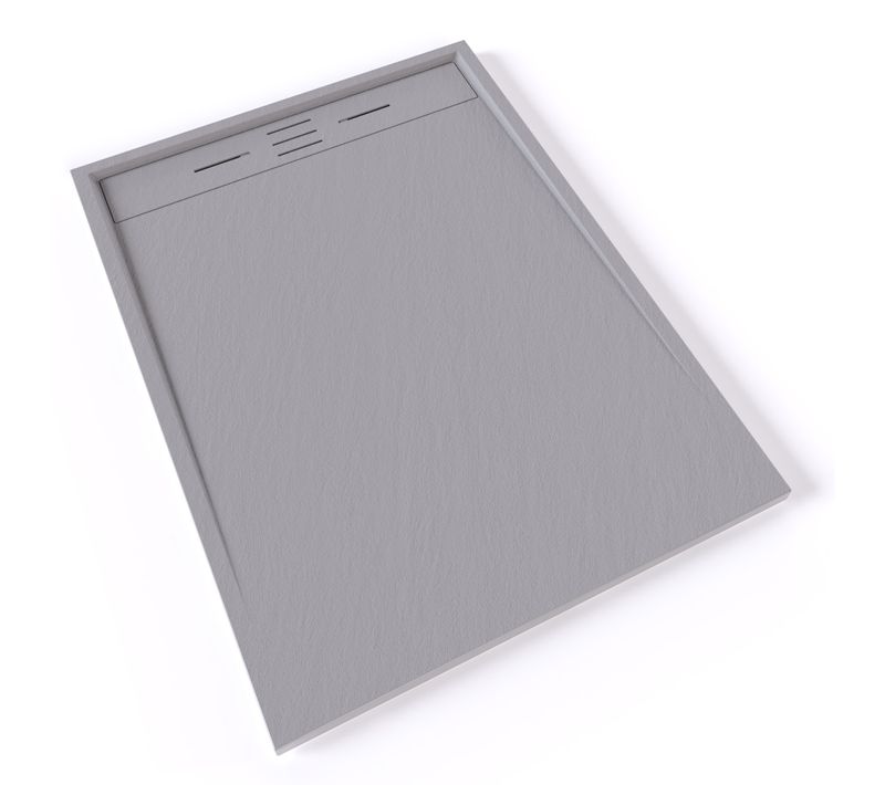 Receveur De Douche Hiemal 90 X 120 Cm Résine Gris Aspect Ardoise + Bonde Incluse