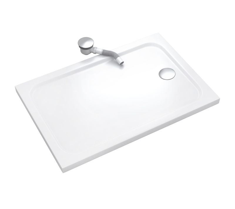 Receveur De Douche Shimmer 70 X 170 Cm Acrylique Blanc + Bonde Et Siphon Inclus