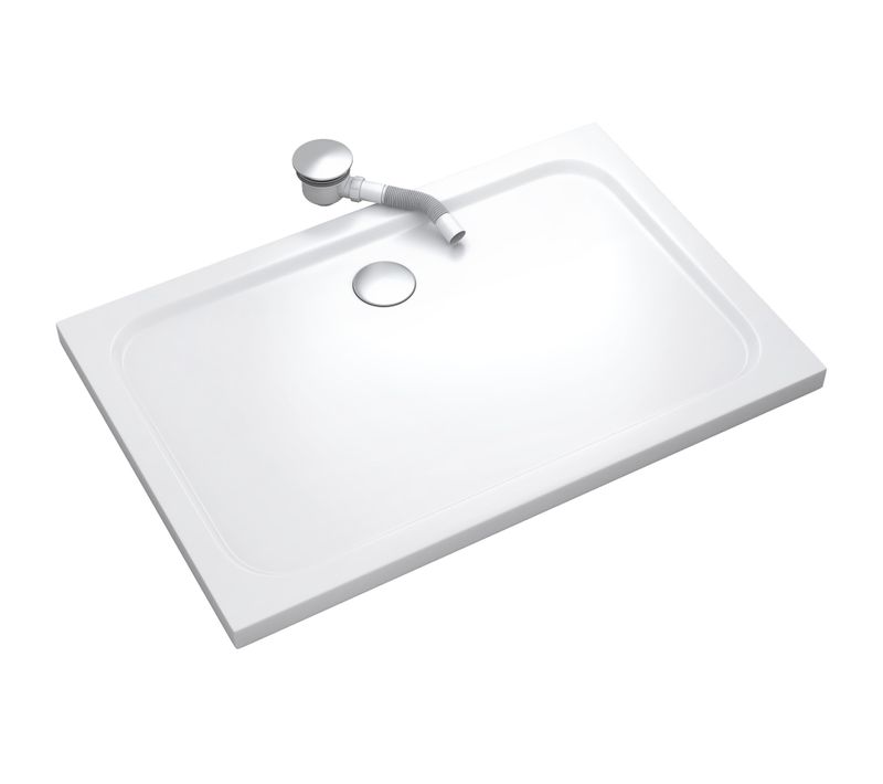 Receveur De Douche Shimmer 70 X 140 Cm Acrylique Blanc + Bonde Et Siphon Inclus