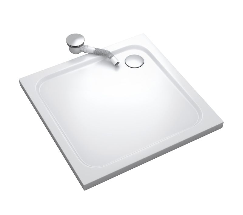 Receveur De Douche Shimmer 100 X 100 Cm Acrylique Blanc + Bonde Et Siphon Inclus