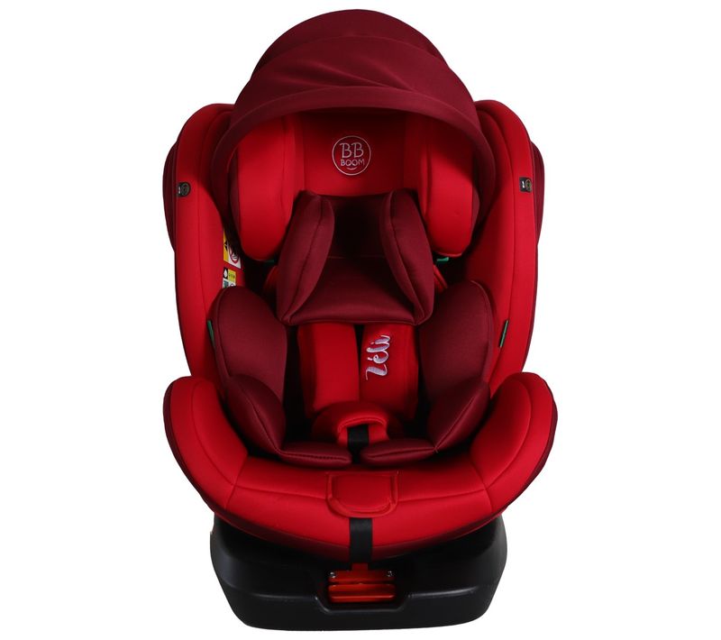 Zeli Siège-auto évolutif I-size 360° Enfants 40-150 Cm 0-36 Kg Isofix Top Tether Rouge + Canopy