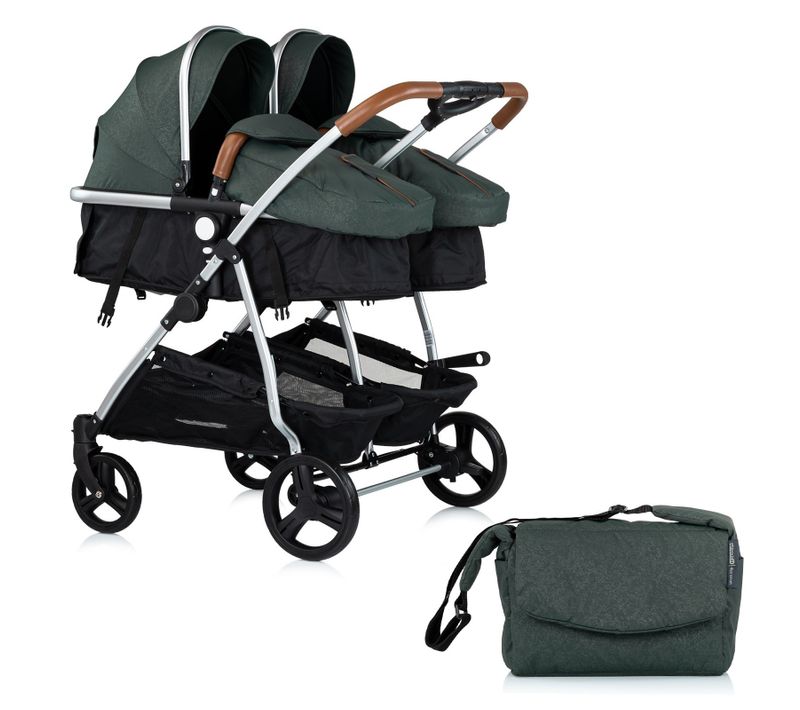 Duo Smart Poussette Jumeaux Ou Enfants Rapprochés Largeur 79 Cm Vert Sans Cosy
