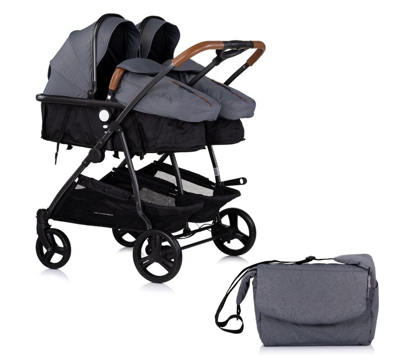 Duo Smart Poussette Jumeaux Ou Enfants Rapprochés Largeur 79 Cm Gris Sans Cosy