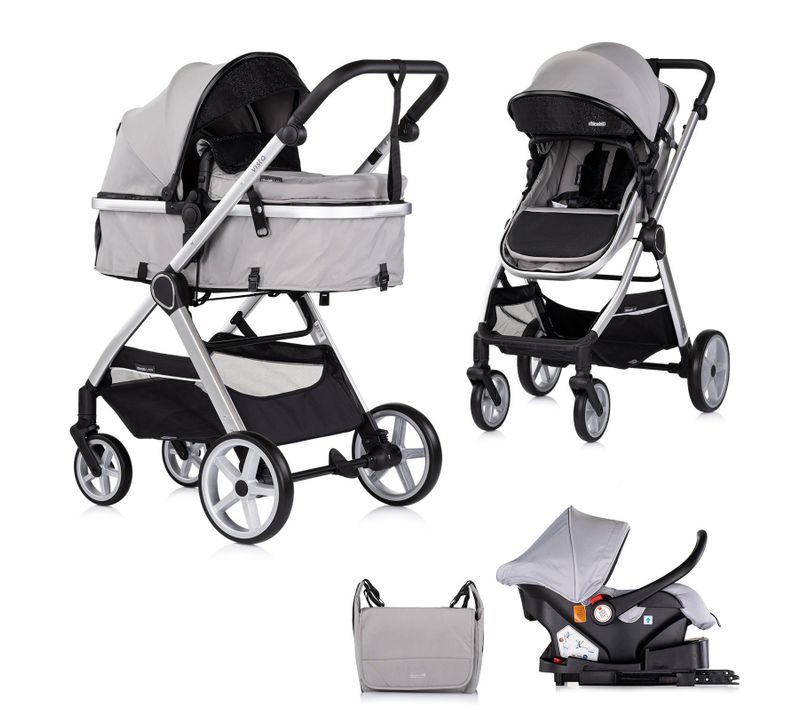 Vista Poussette Combinée Jusqu'à 22 Kg Nacelle Souple, Assise Et Cosy I-size Avec Base Isofix Gris