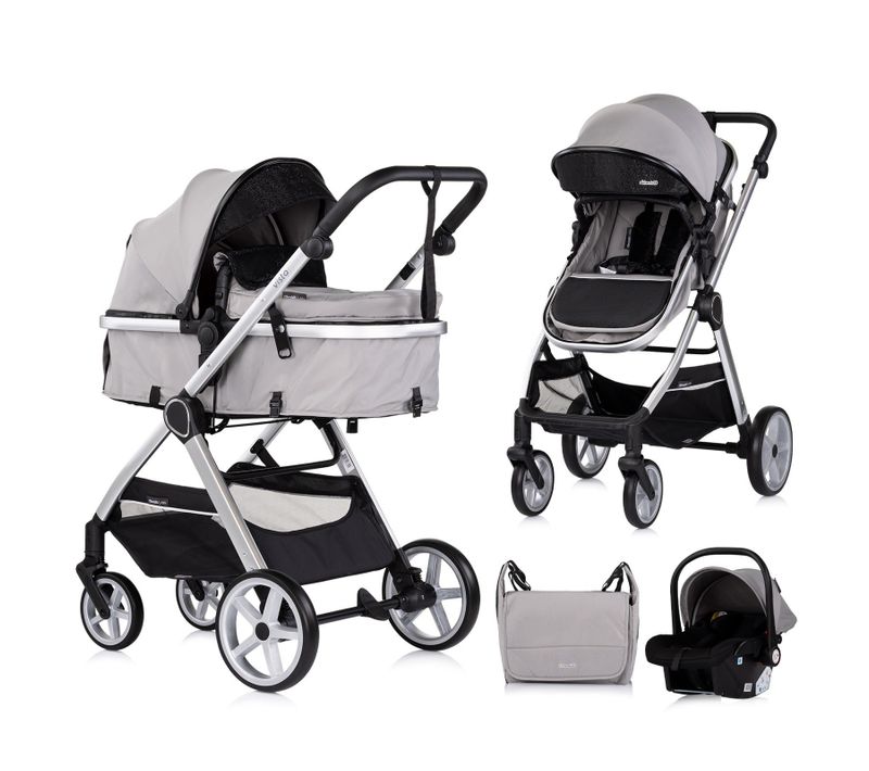 Vista Poussette Combinée Jusqu'à 22 Kg Nacelle Souple + Assise Classique    Gris   + 1 Cosy I-size