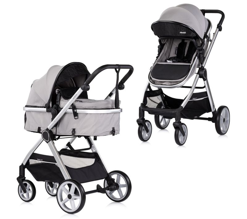 Vista Poussette Combinée Jusqu'à 22 Kg Nacelle Souple + Assise Classique    Gris   Sans Cosy
