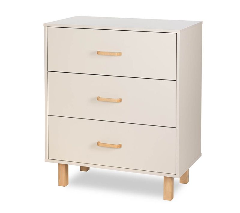 Laura Commode Bébé En Bois De Hêtre 3 Tiroirs Champagne Sans Plan à Langer