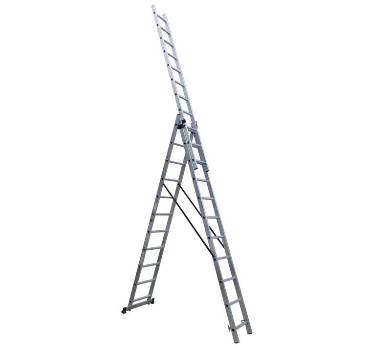 Up échelle En Aluminium Transformable Coulissante 3 Plans 11 Marches