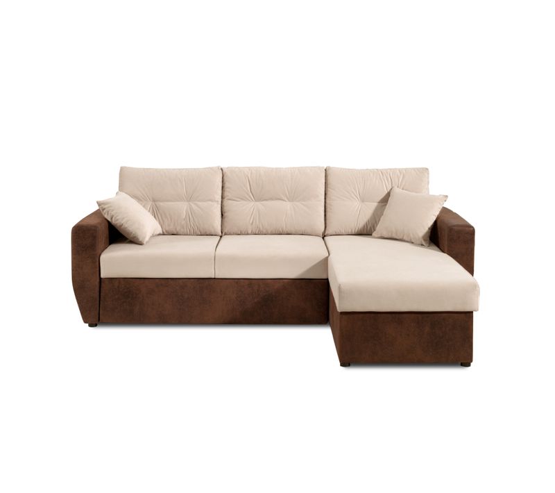 Astoria - Canapé D'angle Réversible - Convertible Avec Coffre - Velours Et Microfibre - 4 Places