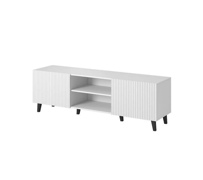 Sanna - Meuble TV - 2 Portes Et 2 Niches - 150 Cm Blanc