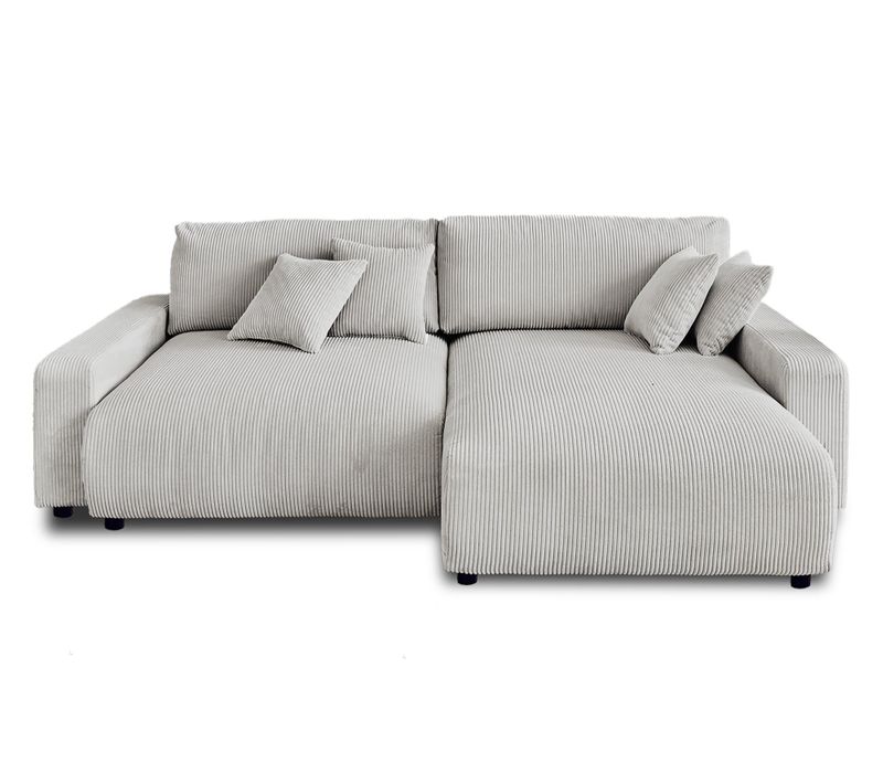 Pivoine - Canapé D'angle Réversible - 4 Places - Convertible Avec Coffre - En Velours Côtelé
