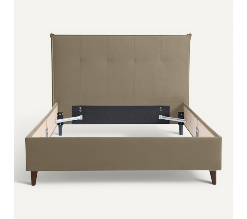 Dali - Cadre De Lit - 160x200 - En Velours Taupe