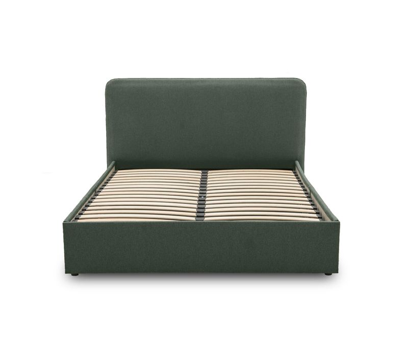 Goyave - Lit Coffre - 160x200 - En Tissu - Sommier Inclus Vert