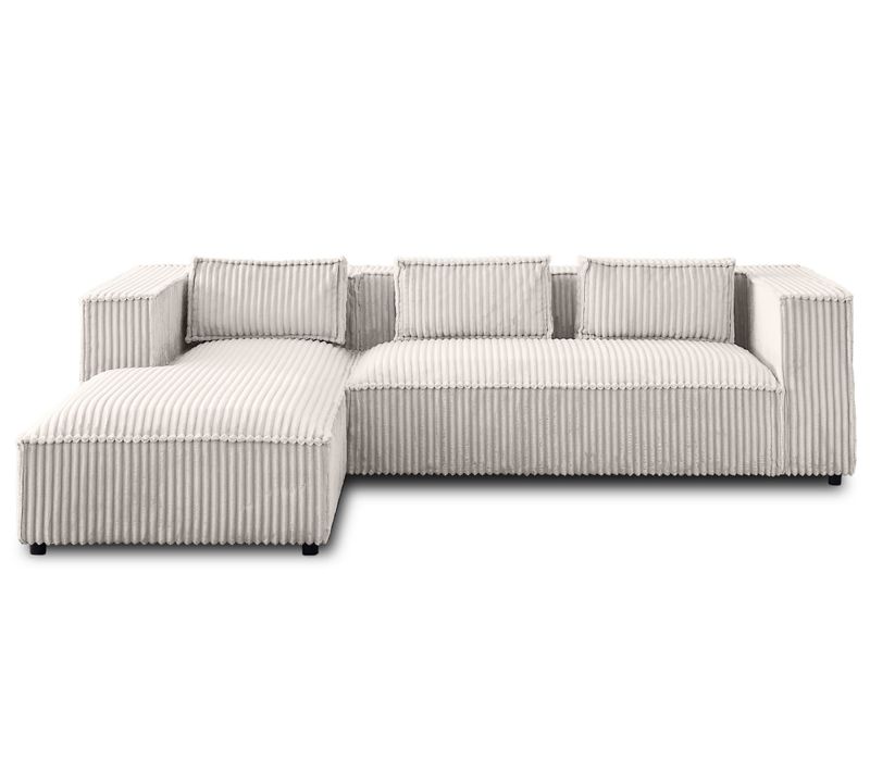 Stella - Canapé D'angle Gauche - 4 Places - En Velours Côtelé Grosses Côtes