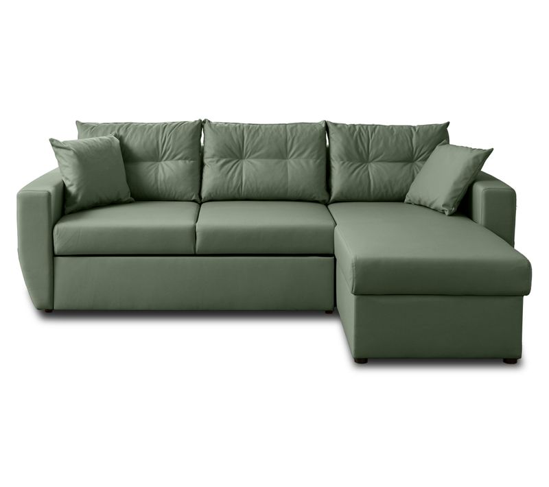 Astoria - Canapé D'angle Réversible 4 Places - Convertible Avec Coffre - En Simili Vert