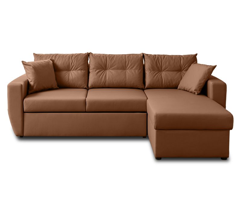 Astoria - Canapé D'angle Réversible 4 Places - Convertible Avec Coffre - En Simili Rouille