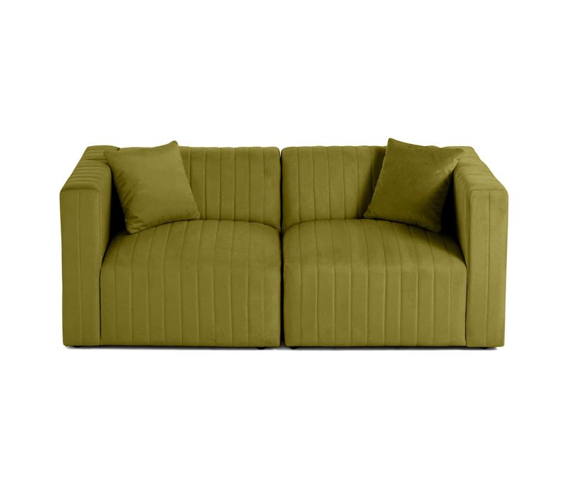 Nova - Canapé Modulable 2 Places - En Velours Vert Olive