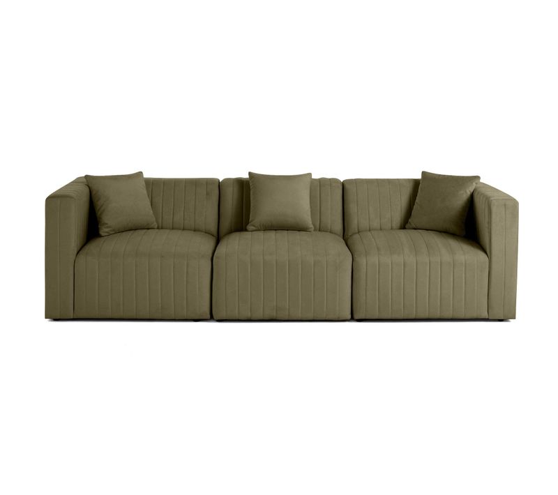 Nova - Canapé Modulable 3 Places - En Velours Vert