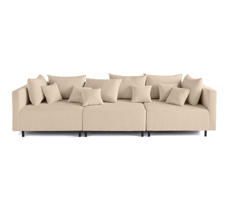 Edinburg - Canapé Modulable 3 Places - Velours Côtelé Beige