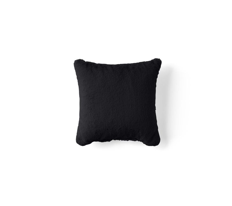 Coussin En Fausse Fourrure Noir 40 X 40 Cm