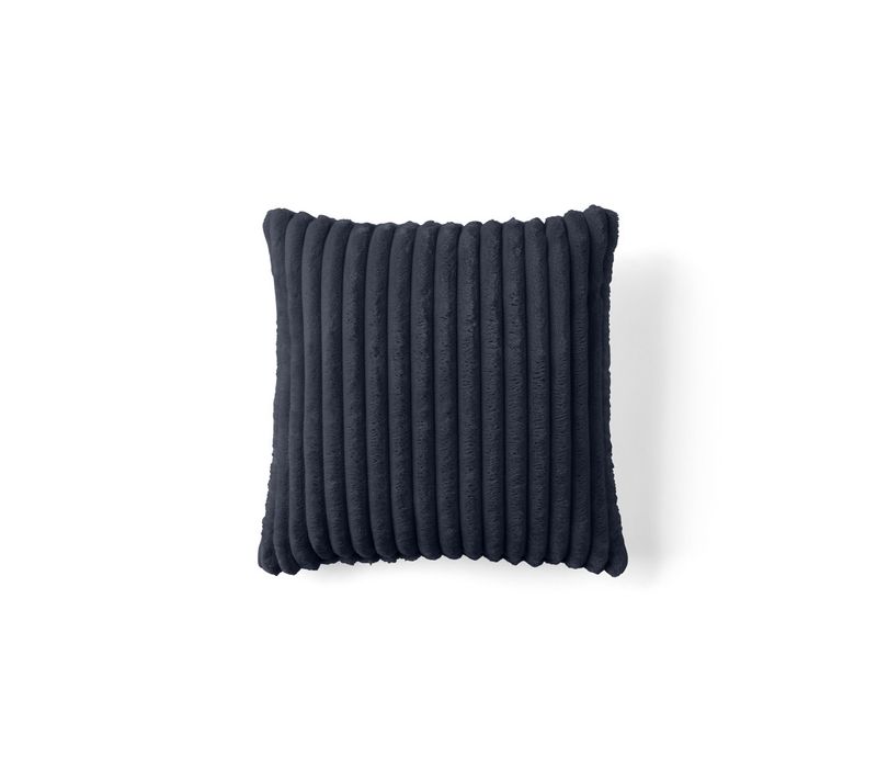 Coussin En Velours Grosse Côte Bleu 40 X 40 Cm