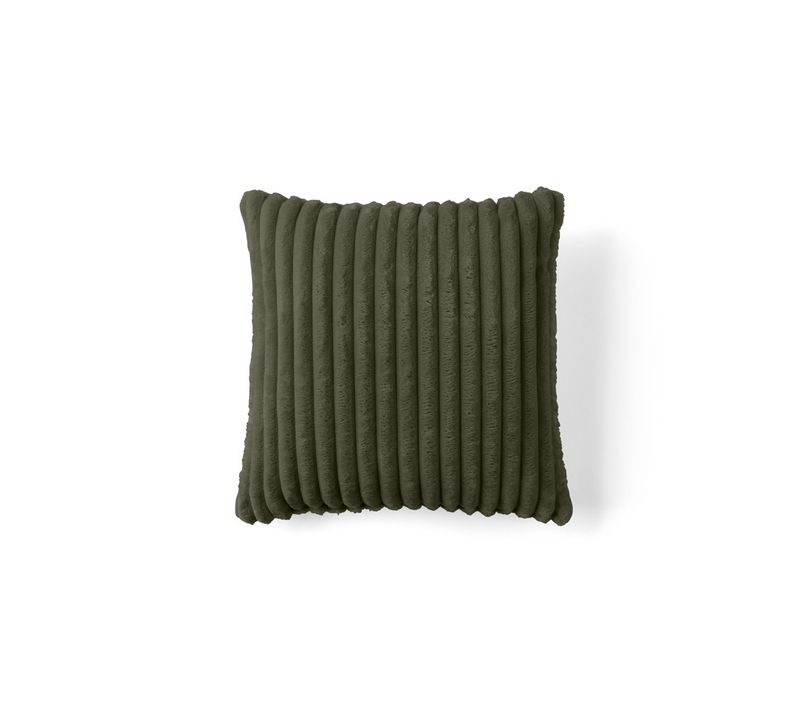 Coussin En Velours Grosse Côte Vert 40 X 40 Cm