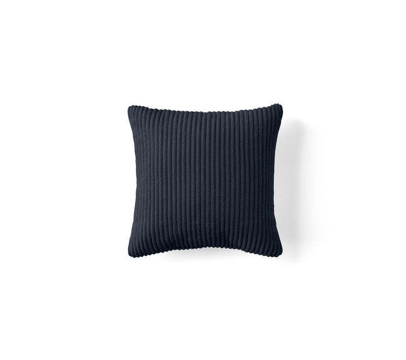 Coussin En Velours Côtelé Bleu Nuit 35 X 35 Cm