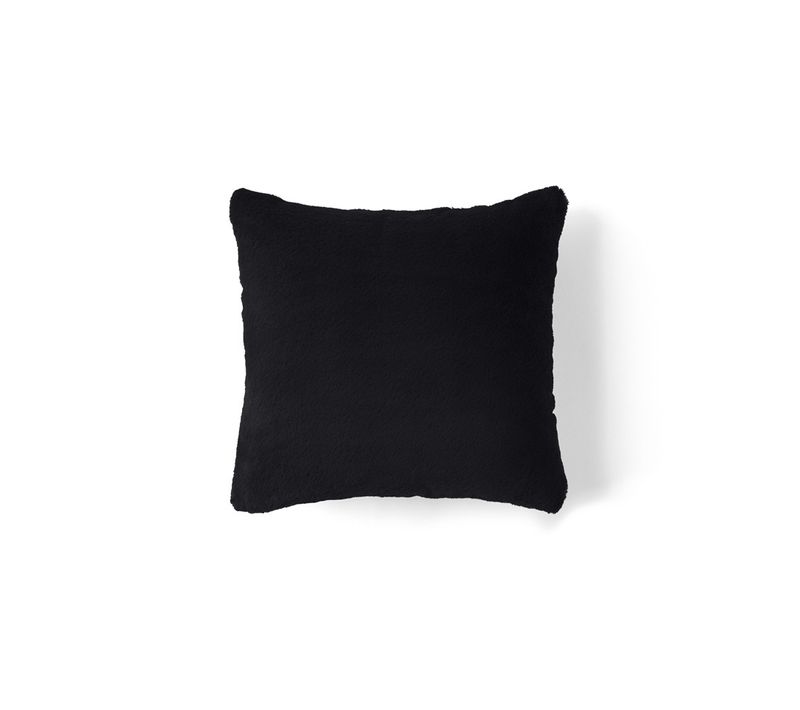 Coussin En Fausse Fourrure Noir 35 X 35 Cm