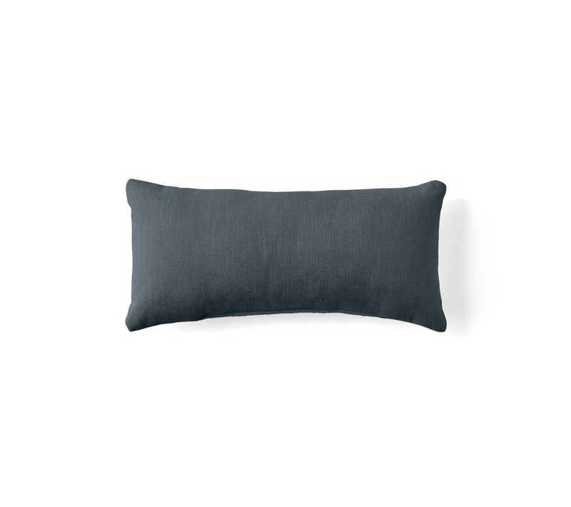 Coussin En Velours Texturé Bleu Grisé 58 X 28 Cm
