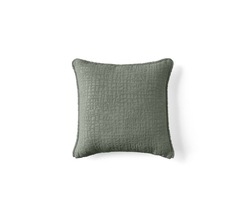 Coussin En Tissu Velours Relief Vert 40 X 40 Cm