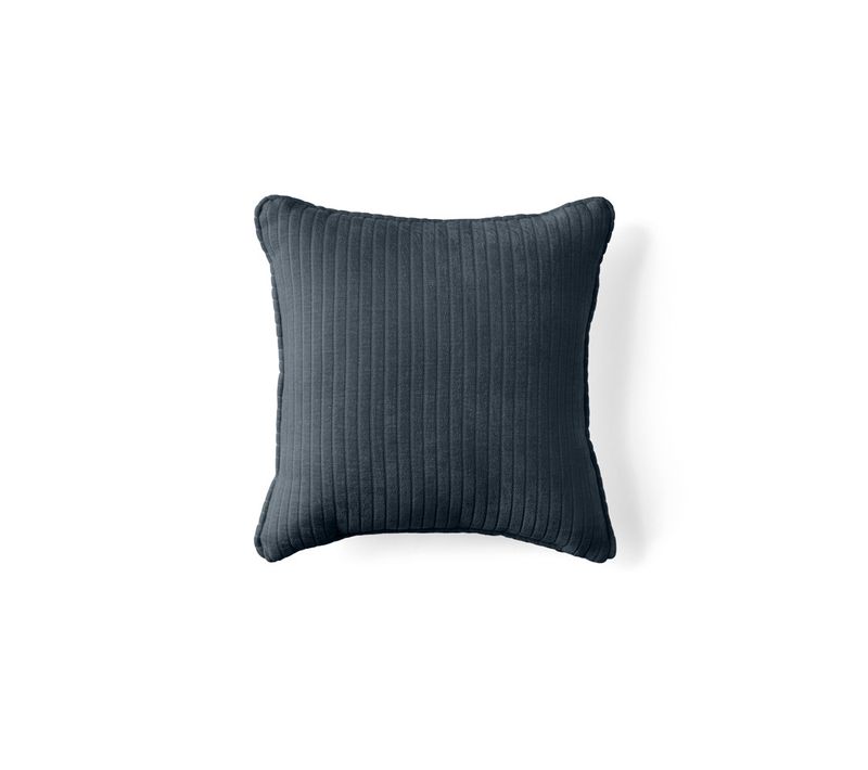 Coussin En Velours Côtelé Plat Bleu 40 X 40 Cm